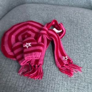 American Girl mittens, scarf and beret